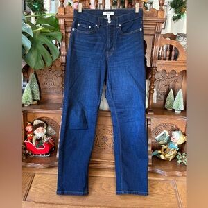 SPANX Indigo Blue Straight Leg Shaping Denim Jeans Size 8 Like New